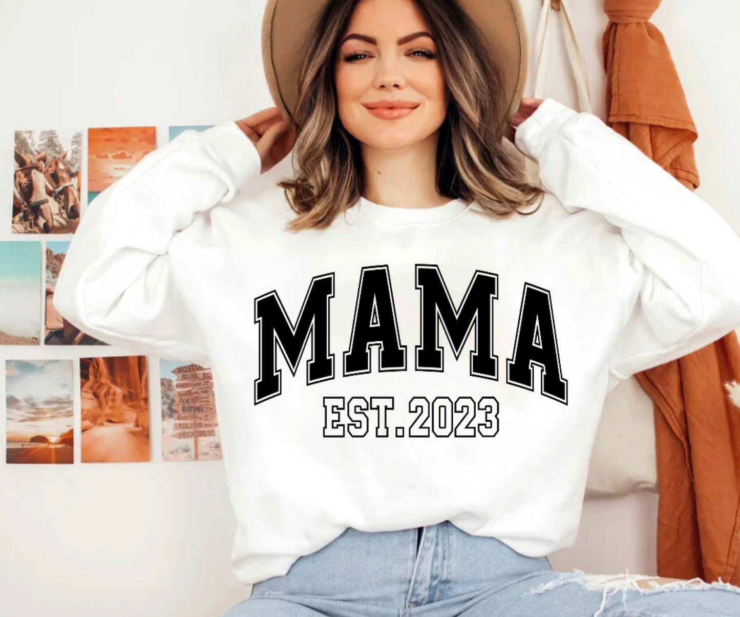 Custom Mama With Year Sweatshirt