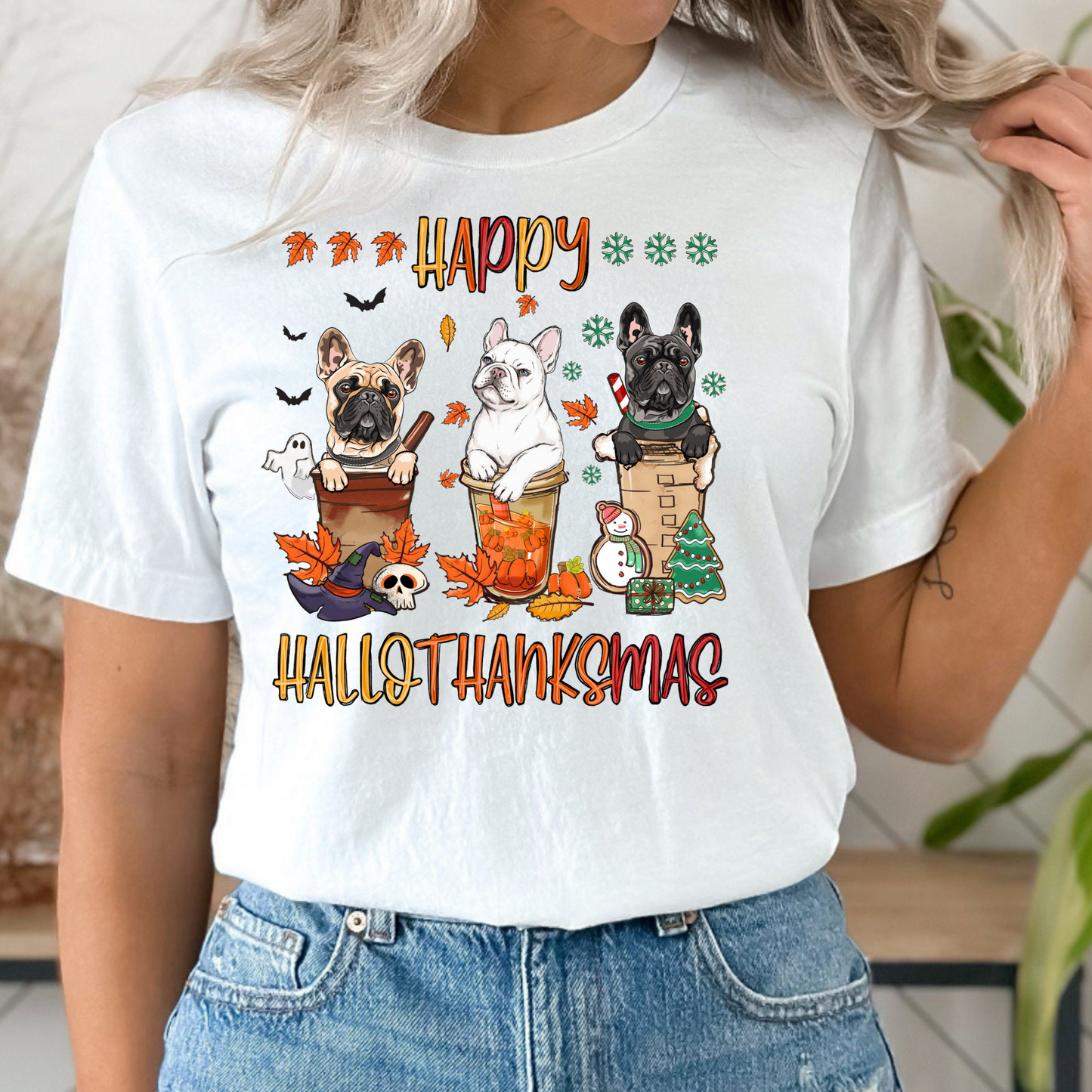 Frenchie Hallothankmas Shirt