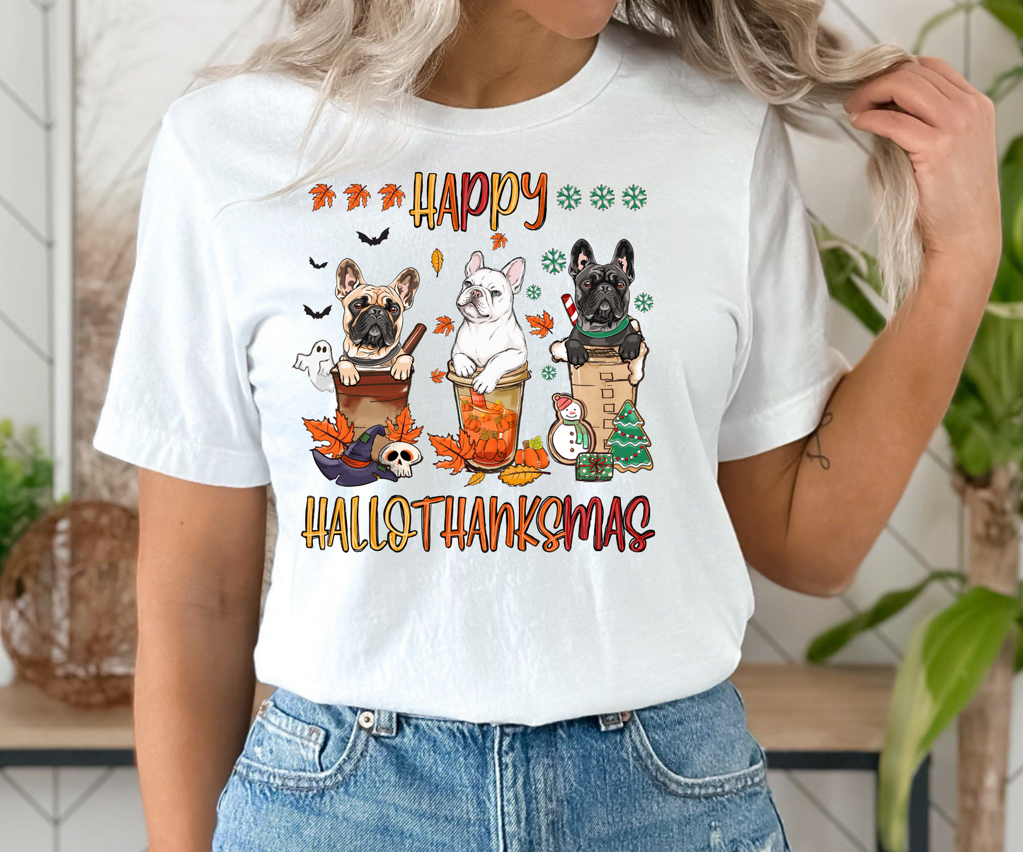 Frenchie Hallothankmas Shirt