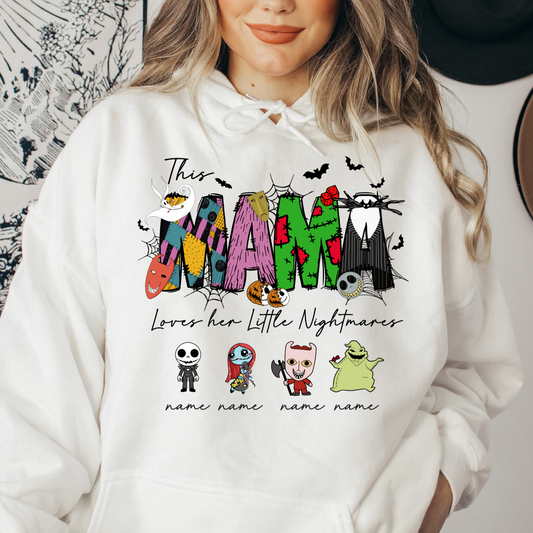 Custom Mama Of Her Nightmares Hooded Sweatshirt