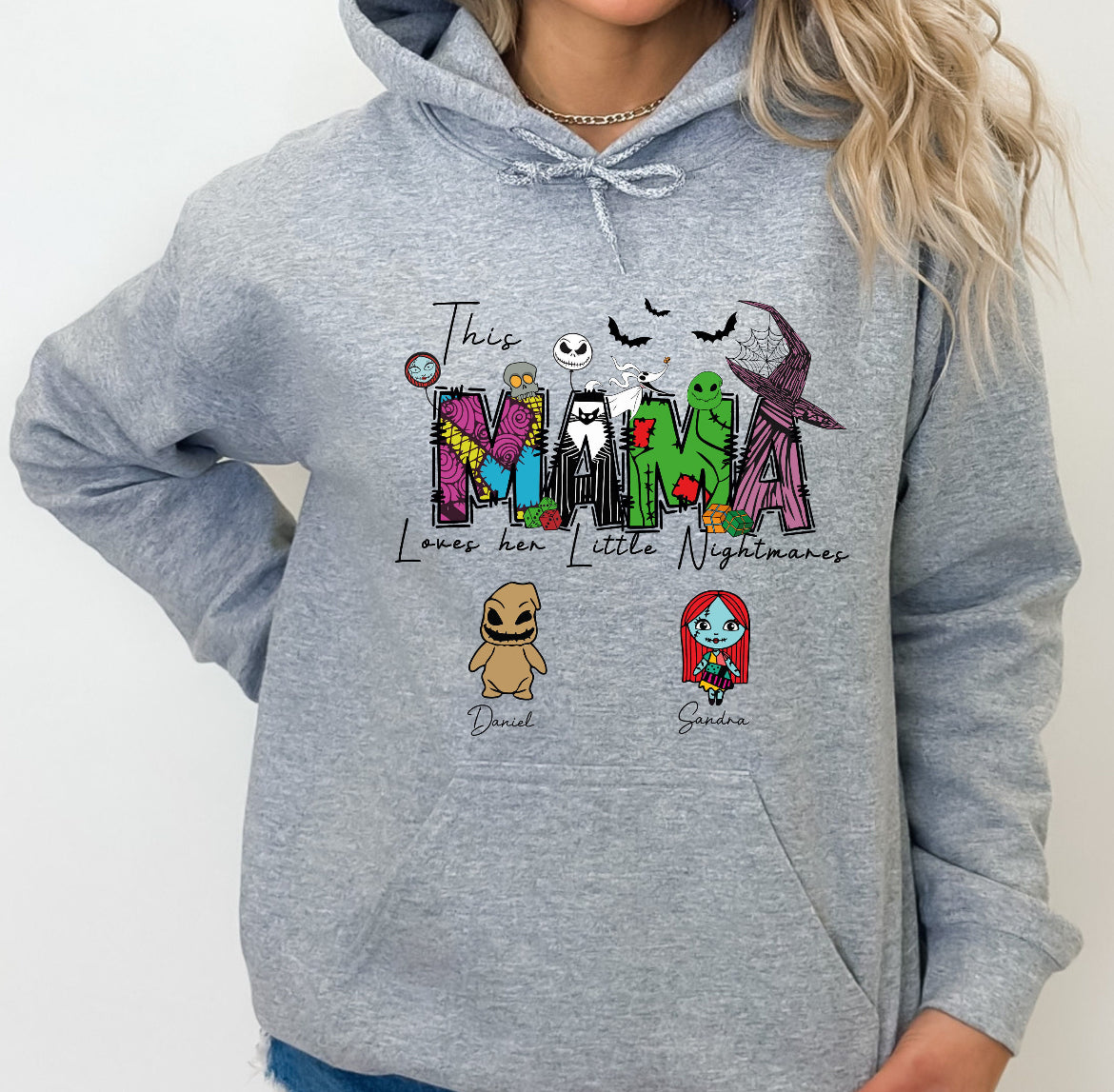 Custom Mama Of Her Nightmares Hooded Sweatshirt